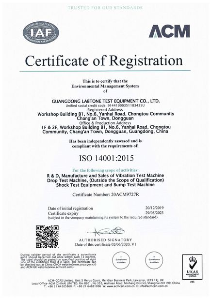 China Labtone Test Equipment Co., Ltd Certificaten
